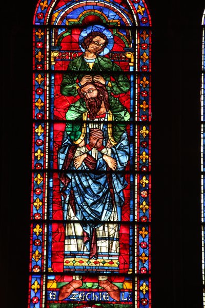 Ezekiel, Aziz John omuzlarında (w122) by French School