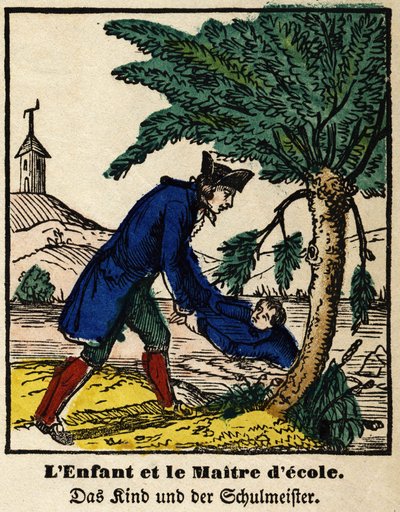 Fables de La Fontaine: çocuk ve öğretmen. Epinal