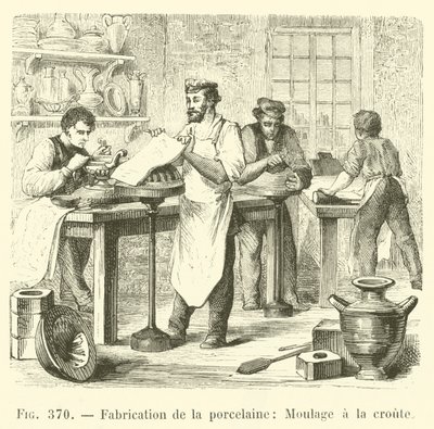 Porselen imalatı, Kabuklu kalıplama (gravür) by French School