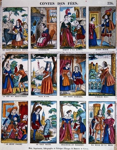 Peri Hikayeleri, c.1840 (renkli taş) by French School