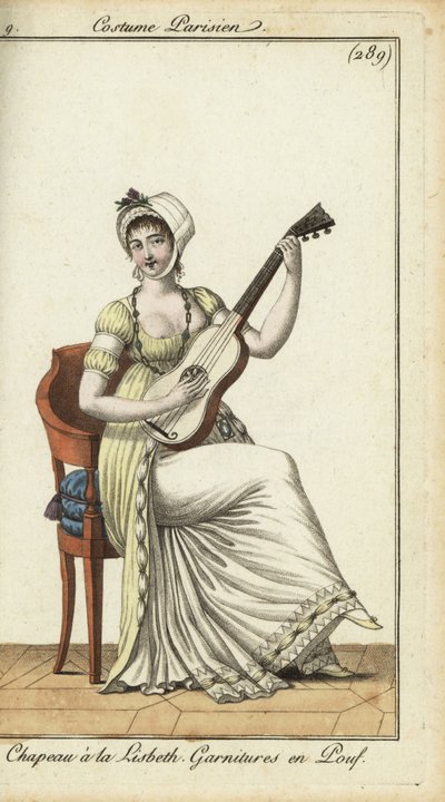 Gitar çalan şık kadın by French School