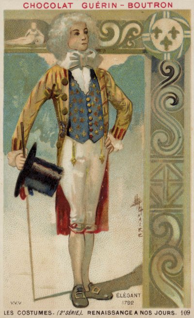 Şık giyimli adam, 1792 by French School