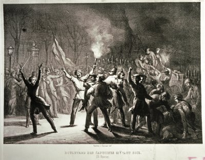 Şubat Devrimi 1848 (litografi) by French School