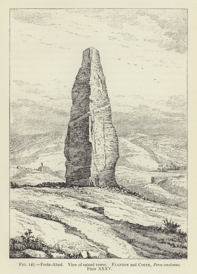 Feruz-Abad, yıkık kulenin görünümü by French School