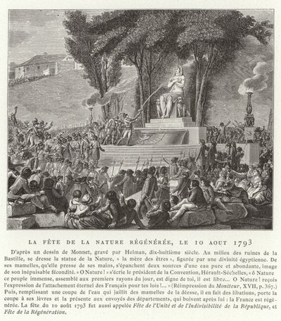 Doğanın Yenilenmesi Festivali, Paris, 10 Ağustos 1793 by French School
