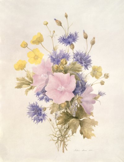 Tarla Çiçekleri, 1842 (kağıt üzerinde wc) by French School