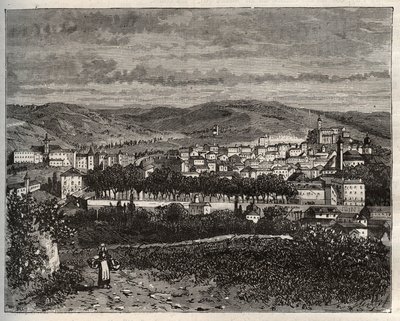 Figeac - Lot, Midi-Pyrenees bölgesinde - VA Malt-Brown tarafından “La France illustree: coğrafya, tarih, istatistiksel yönetim” üzerine gravür. 1884 by French School