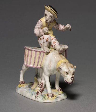 Köpek Üzerinde Maymun Figürü, üretici Mennecy-Villeroy Fabrikası, Fransa, c.1760 by French School