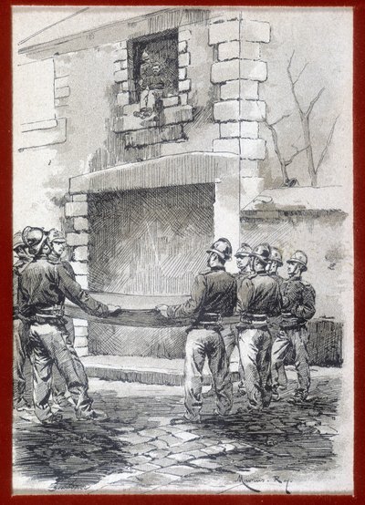İtfaiyeciler, Kurtarma Battaniyesi, n.d. 19. yüzyılın başlarında. by French School