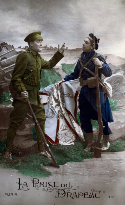 Birinci Dünya Savaşı: #39;Bayrak#39; Kartpostalı 1914 (fotoğraf) by French School