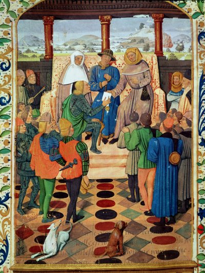 Fol.185v Charles VII (1403-61) Jean de Bueil (1405-78) tarafından Le Jouvencel
