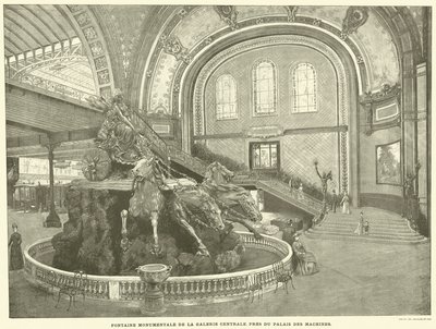 Makineler Sarayı yakınında Merkez Galeri Anıtsal Çeşmesi (gravür) by French School