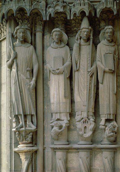 Dört Şehit Aziz, Chartres Katedrali, c.12120 (taş) by French School