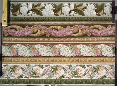 Dört duvar kağıdı kenarlık tasarımı, yakl. 1820-1835, by French School