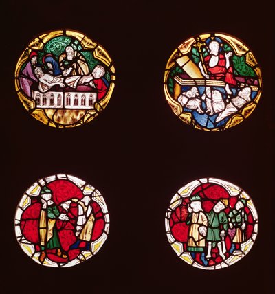 Chapelle du Rosaire'den İsa'nın Yaşamından sahneleri gösteren dört pencere by French School