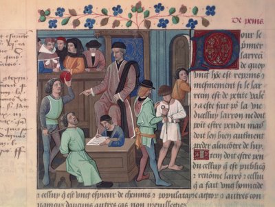 Fr 4367 f.55v Mahkumları Sorgulayan Bir Yargıç by French School