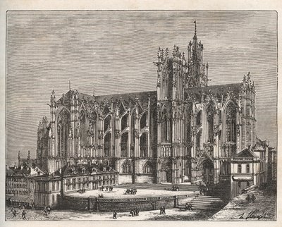 Fransa, Lorraine, Moselle (57), Metz: Saint Etienne de Metz katedrali - V.-A. Malt Brown. 1884 by French School