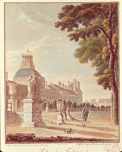 Fransa, Paris, Tuileries Sarayı, Gravür by French School