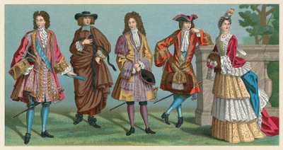 Fransa XVII-XVIII.Yüzyıl Kostümü by French School