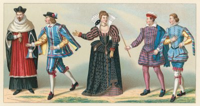 Fransa XVI. Yüzyıl Kostümü by French School