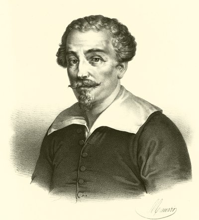 Francesco Albani veya Albano, portre (gravür) by French School
