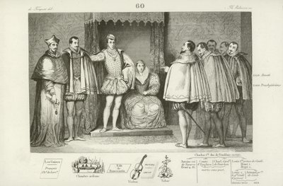 Fransa Kralı II. Francis, amcaları Guise Dükü ve Lorraine Kardinali Charles