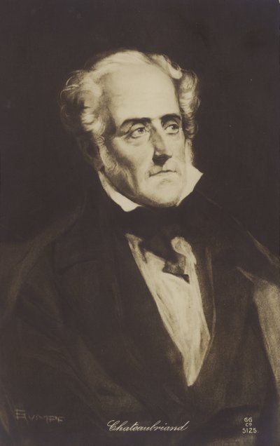 Francois-Rene de Chateaubriand (1768-1848), Fransız yazar, politikacı ve tarihçi by French School