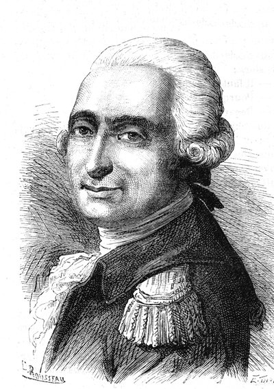 Franois Laurent Marquis D'ARLANDS (1742-1809), Fransız mühendis ve Pilatre De Rozier'le birlikte havacılık. Gravür 1867 by French School