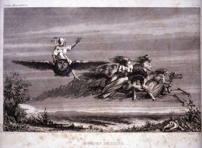 Freemaking: Diane'in yarışları. F.-TB Clavel'in ““Masonluğun ve Eski ve Modern Gizli Derneklerin Pitoresk Tarihi”nden gravür. Pagnere, editör. 1843. by French School