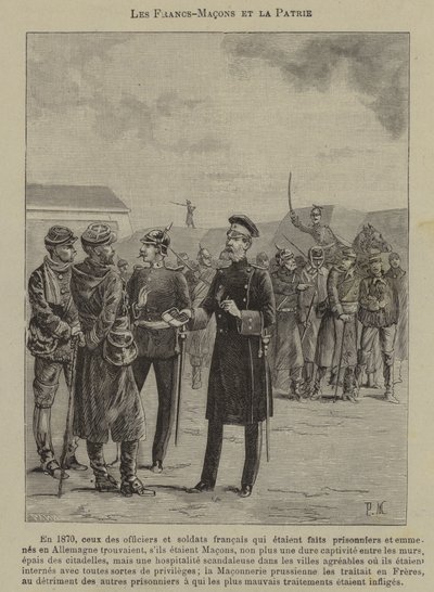 Masonlar ve vatanseverlik (gravür) by French School