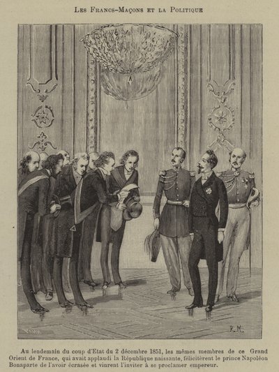 Masonlar ve siyaset (gravür) by French School