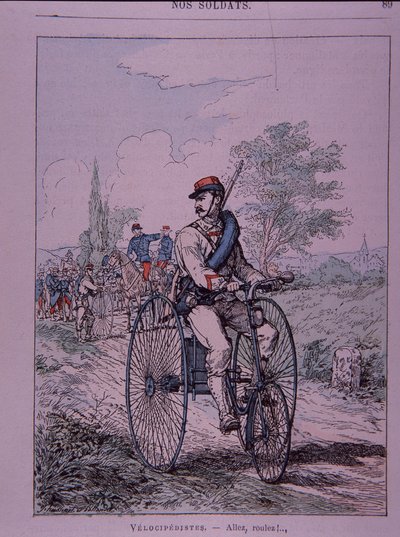 Fransız Ordusu üç tekerlekli bisiklet sürücüsü (velocipediste) by French School