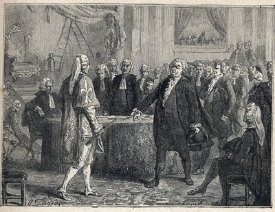 Fransız Devrimi - 23/06/1789 tarihindeki Genel Kurul: Honore Gabriel (Honore-Gabriel) Riqueti, Mirabeau Kontu (1749-1791) apostrofan Henri Evrard (Henri-Evrard), Marquis of Dreux Breze (Dreux-Breze) (1762- 1829). 1889