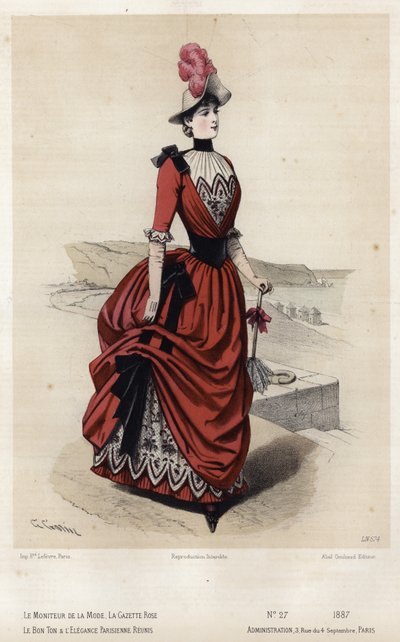 Fransız moda levhası, 19. yüzyıl sonu by French School