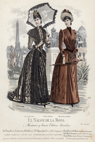 Fransız moda levhası, 19. yüzyıl sonu by French School