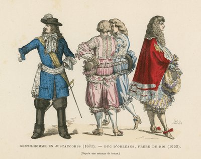 Fransız erkek kostümleri, 17. Yüzyıl by French School