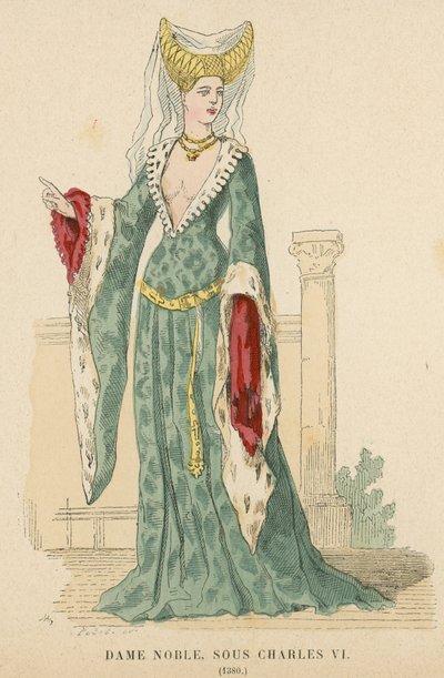 Charles VI, 1380 saltanatının Fransız soylu kadın by French School