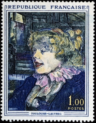 Toulouse Lautrec tarafından boyama ile Fransız damgası by French School