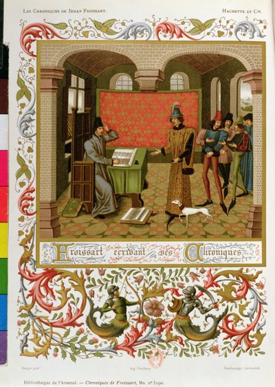 Froissart (1333-140001) kroniklerini yazarken (Bayan 5190