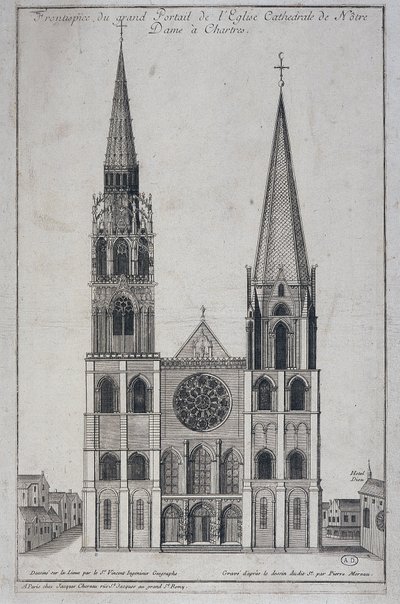 Saint Vincent Coğrafya Mühendisi, sd tarafından yerinde tasarlanan Church Cathedrale de Notre Dame à Chartres