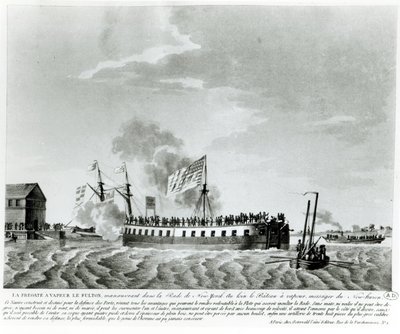 Fultons Buharla çalışan savaş gemisi, Fulton the First, Robert Fulton tarafından 1812 savaşında New York