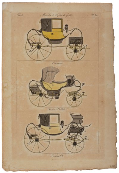 Mobilya ve Zevkli Nesneler, No. 32, Phaeton Simple (renkli gravür) by French School