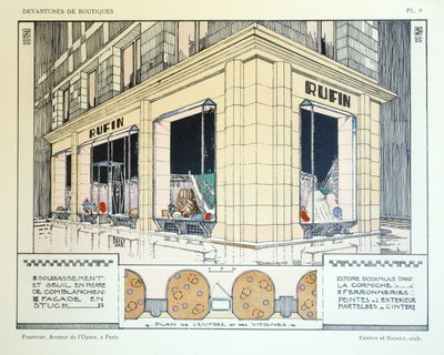 Kürkçü, plaka 9, Louis-Pierre Sezille tarafından Devantures de Boutiques