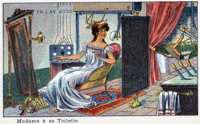 Futuredays: 2000 Yılının Ondokuzuncu Yüzyıl Vizyonu - “” 2000 Yılında” Serisi: Madame a sa toilette (otomatik). Villemard