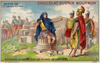 Gaius Marius, Kartaca harabeleri arasında sürgünde (chromolitho) by French School