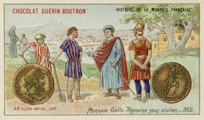 Julian saltanatının Gallo-Roma parası, 362 (chromolitho) by French School