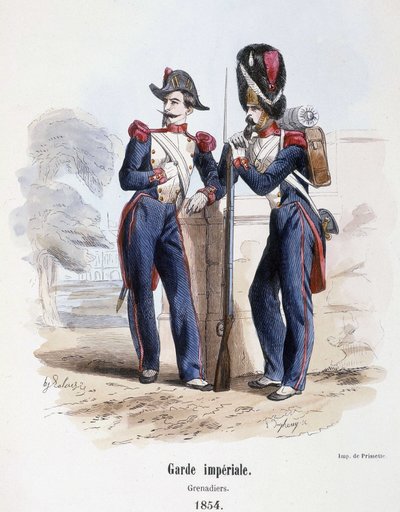 İmparatorluk Muhafızları: Grenadiers (1854) - ““Ordunun Tarihi”nde” ed. Berber, Paris by French School