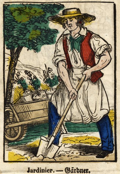 Bahçıvan; Esnaf serisi, 19. yüzyılın Epinal görüntüsü. by French School