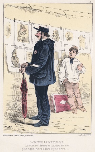 Halk Barışının Muhafızı (renkli gravür) by French School