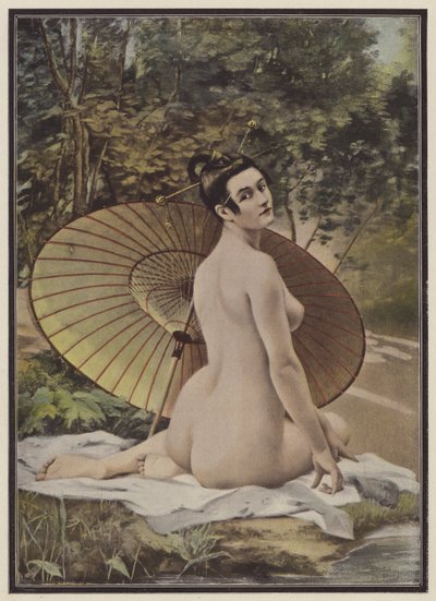 Banyo yapan geyşa (renkli taş) by French School